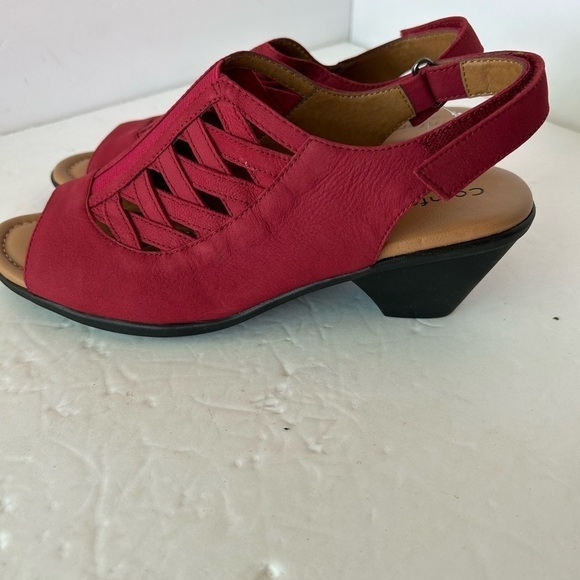 Comfortiva NIB Red Leather Peep Toe sling back - Picture 10 of 10